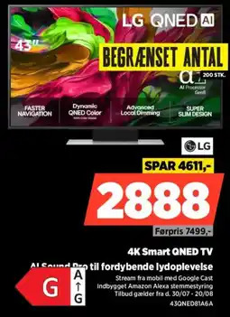 Power Lg 4K Smart QNED TV Al Sound Pro til fordybende lydoplevelse tilbud