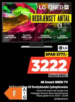 Power Lg 4K Smart QNED TV Al Sound Pro til fordybende lydoplevelse tilbud