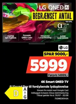 Power Lg 4K Smart QNED TV Al Sound Pro til fordybende lydoplevelse tilbud