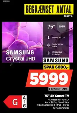 Power Samsung 75" 4K Smart TV tilbud