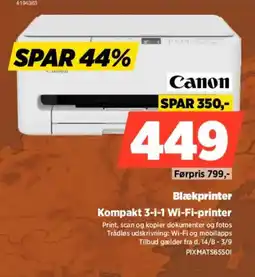 Power Canon Blækprinter Kompakt 3-i-1 Wi-Fi-printer tilbud