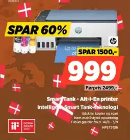 Power Hp SmartTank-Alt-I-En printer Intelligent Smart Tank-teknologi tilbud