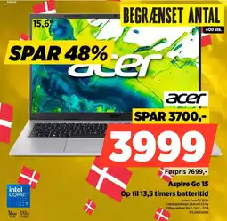 Power Acer Aspire Go 15 Op til 13,5 timers batteritid tilbud