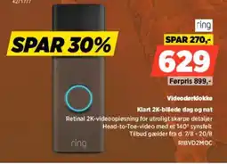 Power Ring Videodørklokke Klart 2K-billede dag og nat tilbud