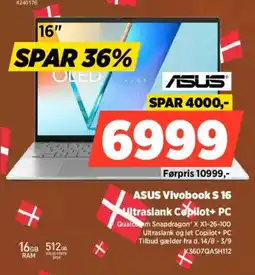 Power ASUS Vivobook S 16 ultraslank Copilot+ PC tilbud