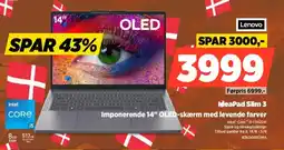 Power Lenovo IdeaPad Slim 3 Imponerende 14" OLED-skærm med levende farver tilbud