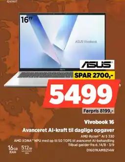 Power Asus Vivobook 16 Avanceret Al-kraft til daglige opgaver tilbud