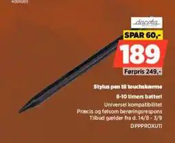 Power Dacota Platinum Stylus pen til touchskærme 8-10 timers batteri tilbud