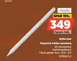 Power Dacota Platinum Stylus-pen Magnetisk trådløs opladning tilbud