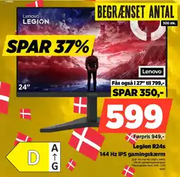 Power Lenovo Legion R24s 144 Hz IPS gamingskærm tilbud