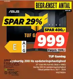 Power TUF Gaming Lynhurtig 200 Hz opdateringshastighed tilbud