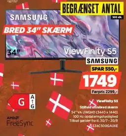 Power Samsung ViewFinity S5 Stilfuld ultrabred skærm tilbud