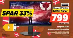 Power Lenovo Legion 24-15 Ultrajævn 240 Hz gaming tilbud