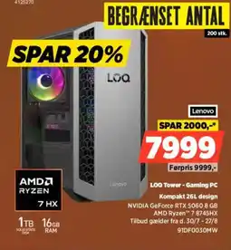 Power Lenovo LOQ Tower - Gaming PC Kompakt 26L design tilbud