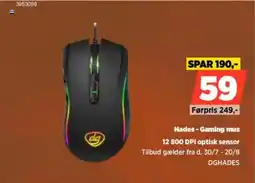 Power Hades-Gaming mus 12 800 DPI optisk sensor tilbud