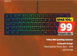 Power Triton Mini gaming tastatur Kompakt design tilbud