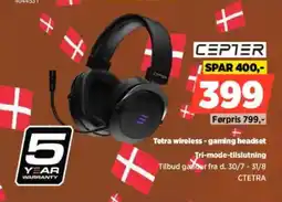 Power Cepter Tetra wireless-gaming headset Tri-mode-tilslutning tilbud