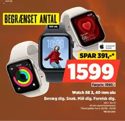 Power Authorized Reseller Watch SE 3, 40 mm alu Bevæg dig. Snak. Mål dig. Forelsk dig. tilbud