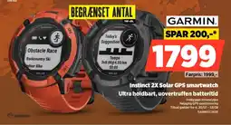 Power Garmin Instinct 2X Solar GPS smartwatch Ultra holdbart, uovertruffen batteritid tilbud