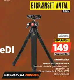 Power Dacota Platinum Fleksibelt stativ Alsidigt 3-i-1 fleksibelt stativ tilbud