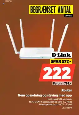 Power D-Link Router Nem opsætning og styring med app tilbud