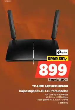 Power TP-LINK ARCHER MR600 Højhastigheds 4G LTE-forbindelse tilbud