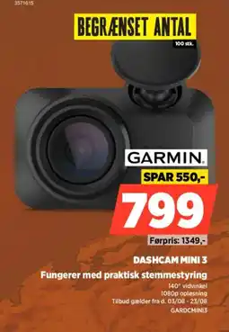 Power Garmin DASHCAM MINI 3 Fungerer med praktisk stemmestyring tilbud