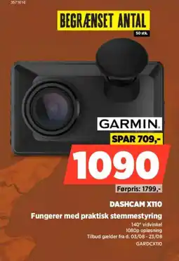 Power Garmin DASHCAM X110 Fungerer med praktisk stemmestyring tilbud