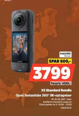 Power Insta360 X5 Standard Bundle Opnå fantastiske 360° 8K-optagelser tilbud