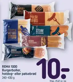 REMA 1000 REMA 1000 Burgerboller, hotdog- eller pølsebrød tilbud