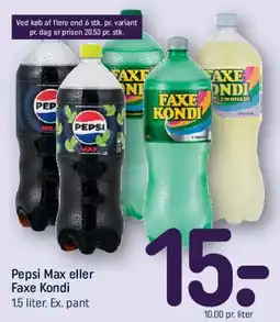 REMA 1000 Pepsi Max eller Faxe Kondi tilbud