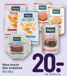 REMA 1000 Wasa snacks eller knækbrød tilbud