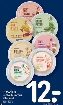 REMA 1000 REMA1000 Pesto, hummus eller aioli tilbud