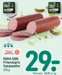REMA 1000 REMA1000 Frilandsgris Spegepølse tilbud