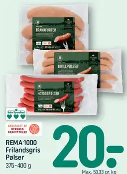 REMA 1000 REMA1000 Frilandsgris Pølser tilbud