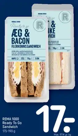 REMA 1000 REMA1000 Ready To Go Æg & Bacon Flerkornssandwich tilbud