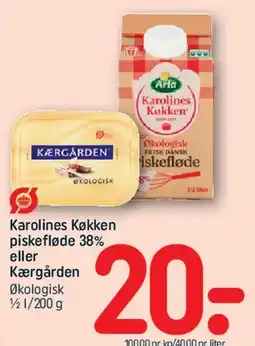 REMA 1000 Karolines Køkken piskefløde 38% / Kærgården tilbud
