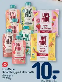 REMA 1000 LoveMade Smoothie, grød eller puffs tilbud