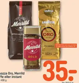 REMA 1000 Lavazza Oro / Merrild kaffe eller instant tilbud