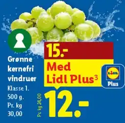 Lidl Grønne kernfri vindruer tilbud