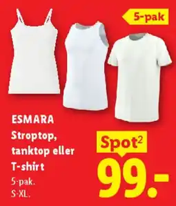 Lidl ESMARA Stroptop, tanktop eller T-shirt (5-pak) tilbud