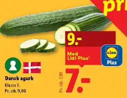 Lidl Dansk agurk tilbud