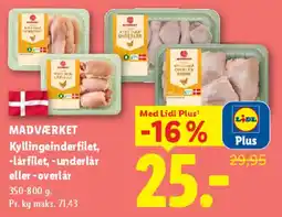 Lidl Kyllingeinderfilet / lårfilet / underlår / overlår tilbud