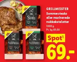Lidl Sommerssteaks eller marinerede nakkekoteletter tilbud
