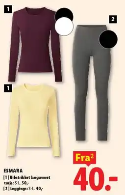 Lidl Ribstrikket langærmet trøje / Leggings tilbud