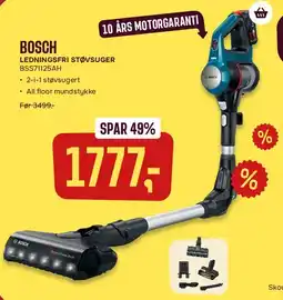 Skousen BOSCH LEDNINGSFRI STØVSUGER tilbud