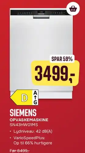 Skousen Siemens opvaskemaskine SN43HW01MS tilbud