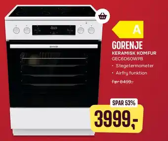 GORENJE KERAMISK KOMFUR