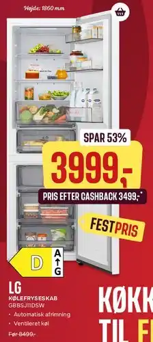 Skousen LG køle-/fryseskab GBB51JDSW tilbud