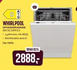 Skousen Whirlpool opvaskemaskine WIC3C34PFES tilbud